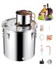 Alcohol Still, 13.2 Gal / 50 L Stainless Steel Water Alcohol Distiller with Copper Coil