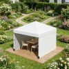 Cream 10' X 10' Pop up Canopy Tent with 3 Sidewalls Height Adjustable Instant Party Event Shelter Gazebo for Garden Patio with Carry Bag And Leg Weigh