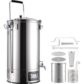 Beer Brewing Equipment, 16 Gal/60L Beer Maker with Anti-Burn Pump and Wort Chiller,3000W All-in-One Home Brewing Kit with Digital Control