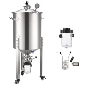 Pressure Fermenter 15 PSI, 16 Gal/60L All-in-One Stainless Steel Conical Secondary Fermentation Bucket, with Cooling Tube