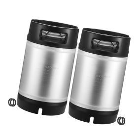 Corny Keg, 2.5 Gallon Ball Lock Keg, SUS304 Cold Brew Kegs with Dual Rubber Handles & Heavy-Duty Rubber Bottom
