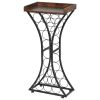 15 Bottle Wine Rack, Freestanding Floor Wine Holder Stand Liquor Cabinet with Wood Tabletop, Easy Assembly Floor Storage Rack