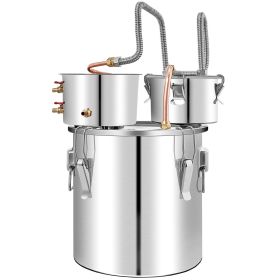 Alcohol Still, 13.2Gal / 50L Stainless Steel Water Alcohol Distiller Copper Tube Home Brewing Kit Build-in Thermometer for DIY Whisky Wine Brandy