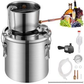 Alcohol Still, 3 Gal / 11.4 L Stainless Steel Water Alcohol Distiller with Coil Cooling