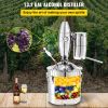 50L 13.2Gal Water Alcohol Distiller 304 Stainless Steel Alcohol Still Wine Making Boiler Home Kit with Thermometer for Whiskey Brandy Essential
