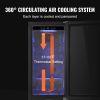 Wine Cooler, 96 Cans Capacity Under Counter Built-in or Freestanding Wine Refrigerator, Beverage Cooler with Blue LED Light, Single Door