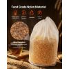 Brew Bags, 2 PCS Food Grade Nylon Material Grain Bag, 10 PCS Natural Cotton-Linen Hop Bag, Easy to Clean, Reusable & Ultra-Fine Mesh Home Brewing Bags