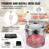 Alcohol Still, 3 Gal / 11.4 L Stainless Steel Water Alcohol Distiller with Coil Cooling