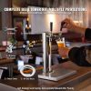Kegerator Tower Kit, Dual Taps Beer Conversion Kit, Stainless Steel Keg Beer Tower Dispenser with Dual Gauge CGA320 Regulator & D-System Keg Coupler