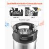 Corny Keg, 2.5 Gallon Ball Lock Keg, SUS304 Cold Brew Kegs with Dual Rubber Handles & Heavy-Duty Rubber Bottom
