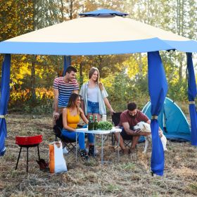 13 x 13 Feet Pop Up Gazebo Tent with Carry Bag for Patio Garden (Color: Blue, select: 13 x 13 Feet)