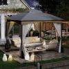 10 X 10 FT Heavy-Duty Patio Gazebo with Netting Walls and 4 Sandbags