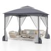 10 X 10 FT Heavy-Duty Patio Gazebo with Netting Walls and 4 Sandbags