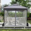 10 X 10 FT Heavy-Duty Patio Gazebo with Netting Walls and 4 Sandbags